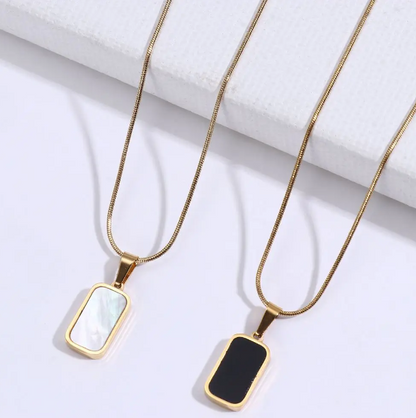 Rectangle Double Sided Delicate Pendant Necklaces